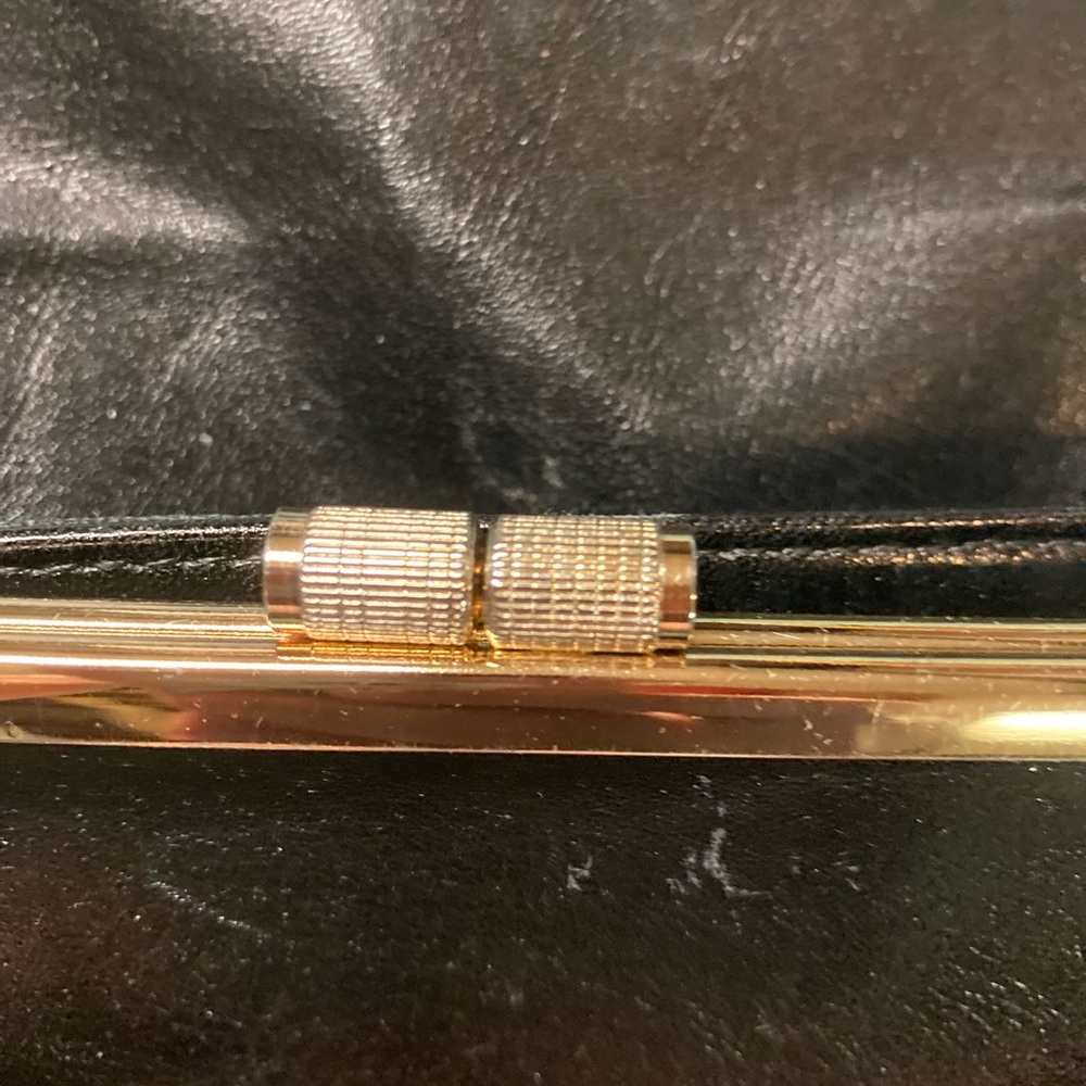 Vintage Black Leather Clutch - Picture 6 of 9
